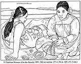 Coloring Gauguin Pages Paul Tahitienne Kids Femme Tahiti Coloriage Da Para Painting Colorear Color Gaughin Tableau Print Adult Colouring Artist sketch template