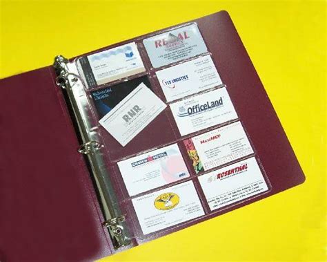 clear looseleaf binder page   business card pockets
