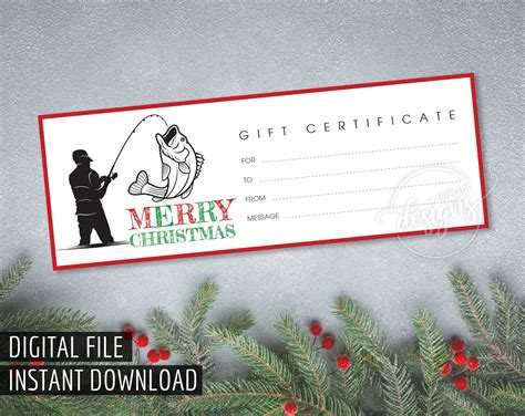 printable fishing gift certificate template customize  print