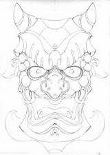 Japanese Tattoo Mask Demon Sketch Drawing Oni Lineart Traditional Coloring Japanise Pages Deviantart Drawings Draw Getdrawings Tattooimages Biz Mardi Gras sketch template