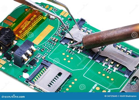 mobile phone repair  electronic lab working place stock image image