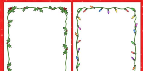 christmas border  word document activities resources