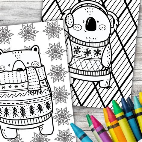 winter animal coloring pages    bag kids crafts