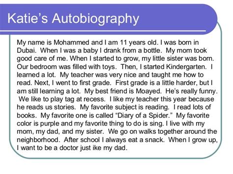 write  autobiography paragraph