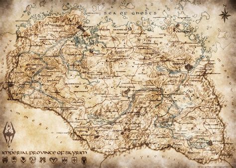 printable skyrim map  locations images   finder