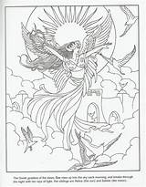 Coloring Pages Goddess Greek Adults Eos Adult Printable Fairy Color Pagan Book Kubo Dawn Fantasy Wicca Angel Wiccan Sheets Challenging sketch template