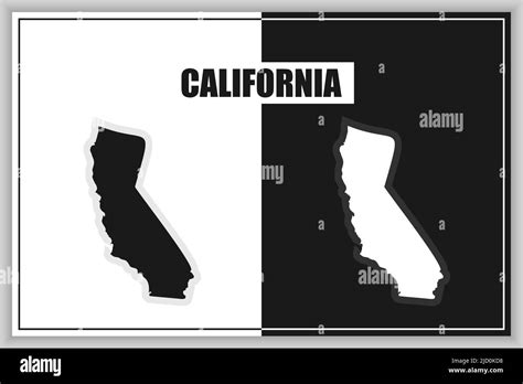 mapa de estilo plano del estado de california ee uu contorno de