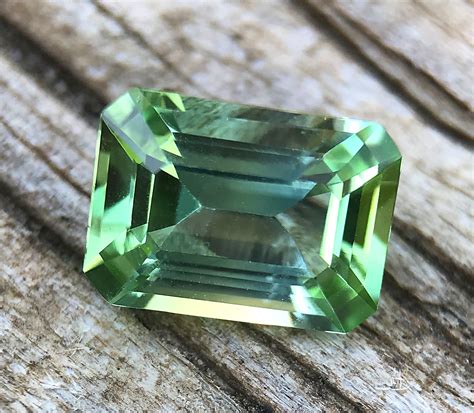 tourmaline green emerald cut  carats langford gems