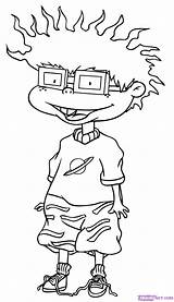 Rugrats Coloring Pages Chuckie Draw Drawing Step Hey Arnold Finster Nickelodeon Printable Cartoon Color Characters Character Cartoons Kids Drawings Catdog sketch template