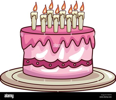 geburtstag kuchen cartoon stock vektorgrafik alamy