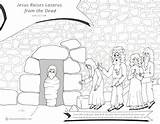 Lazarus Jesus Dead Raises Coloring Sheet Raised Bible Raising John Lesson sketch template