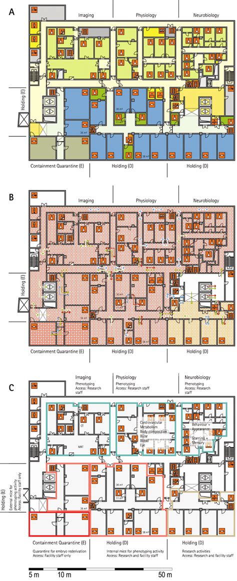 schematic floor plans facility  plan   zoning scheme  flow  scientific