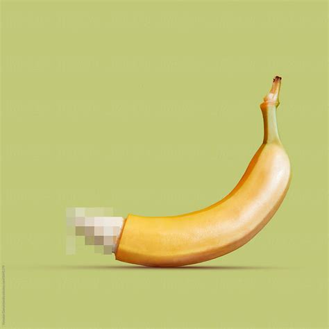 Large Banana As A Symbol Of The Penis On A Yellow Background By