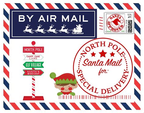north pole mail label etsy uk