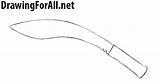 Kukri Draw Drawing Drawingforall Step sketch template