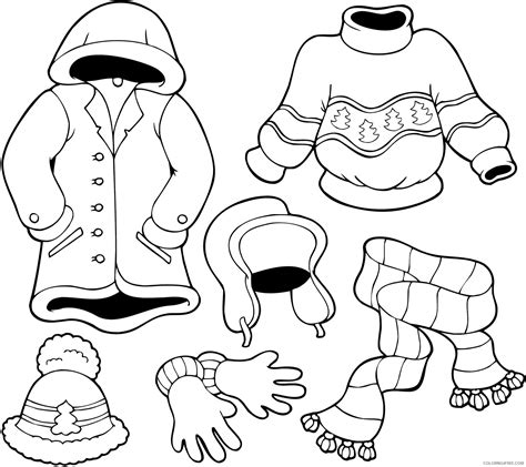 winter clothes coloring pages coloringfree coloringfreecom