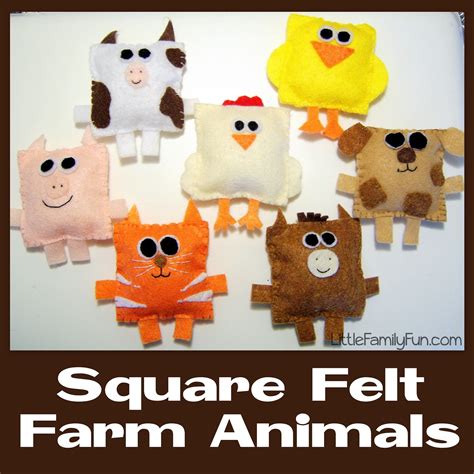 square felt farm animals