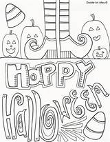 Halloween Coloring Doodle Girl Pages Sheets Alley Scout Printable Happy Fall Kids Colouring Color Witch Drawings Costume Book Books Fun sketch template