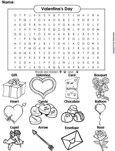valentines day word search   doubles   coloring sheet