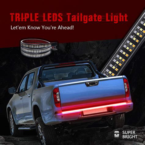 redline tri core led tailgate light bar wsequential turn signal truck suv tail lights money