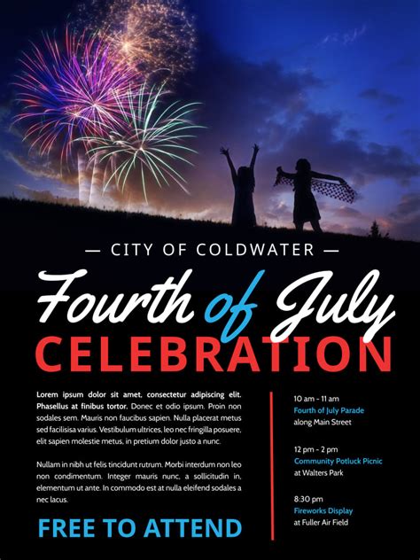 july city celebration poster template