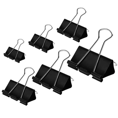 hot sale binder clips paper clamps assorted sizes  count black  large large medium