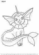 Vaporeon Pokemon Draw Drawing Step Coloring Drawings Drawingtutorials101 Easy Sketch Characters Learn Cartoon Pages Anime Famous Necessary Improvements Finally Finish sketch template