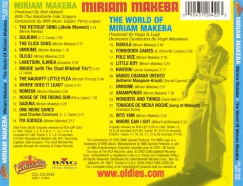 miriam makeba the world of miriam makeba miriam makeba songs reviews credits allmusic
