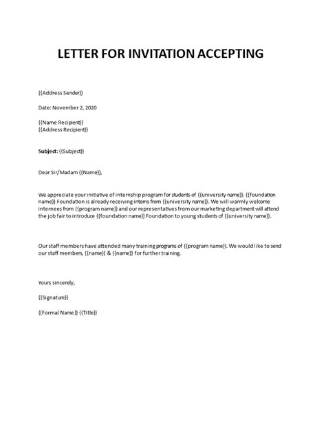 acceptance letter  training invitation