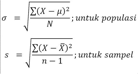 rumus standar deviasi  contoh  menghitungnya riset