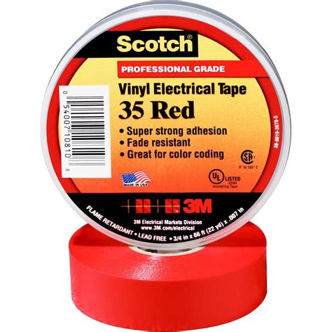 electrical tape  wide  long  mil thick red msc industrial supply
