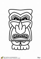 Tiki Coloriage Colorier Lanta Koh Mauvaise Humeur Totem Faces sketch template