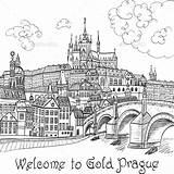 Prague Bridge Charles Castle Choose Board sketch template