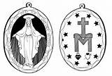 Medal Coloring Miraculous Mary Template Lady Immaculate sketch template