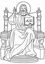 Jesus Coloring King Throne Christ Clipart Catholic Pages Kings Alpha Omega His Lord Drawing Am Color God Kids Sheets Mass sketch template