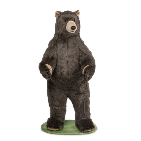 melissa doug giant lifelike plush grizzly bear standing stuffed