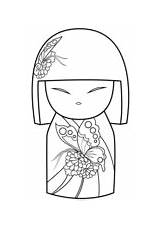 Coloring Kokeshi Doll Dolls Pages Kimmi Butterfly Ornament Printable Kimmidoll Supercoloring Japanese Drawing Getcolorings Imprimible sketch template