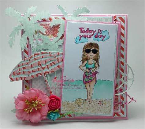 beach girl card craft crafts paper crafts
