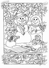 Hidden Christmas Printable Puzzles Kids Coloring Puzzle Winter Pages Objects sketch template