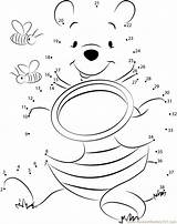 Pooh Connect Bear Winnie Honey Dots Dot Kids Worksheet Printable Cartoons Email Connectthedots101 sketch template