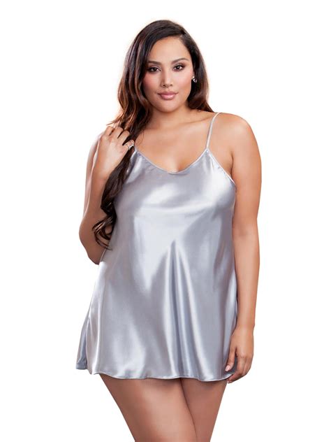 plus size full figure classic satin chemise lingerie ebay