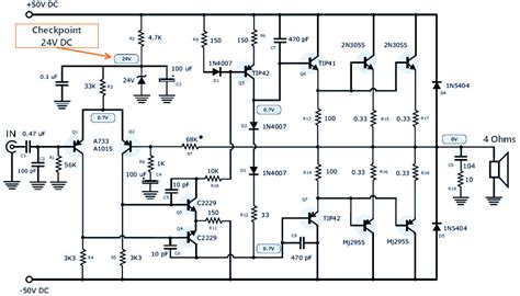 power amplifier power supply electronic schematic diagram