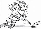 Goofy Coloring Disney Pages Hockey Clipart Library Popular sketch template