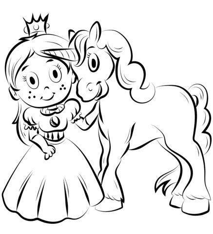 coloring pages princess   unicorn coloring pages