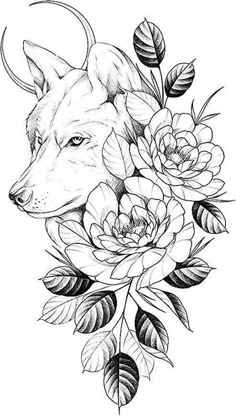 coloring book page wolf tattoo design tattoo drawings art tattoo
