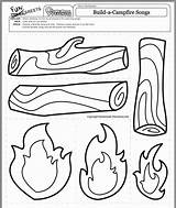 Camping Campfire Worksheets Preschool Craft Coloring Pages Camp Choose Board sketch template
