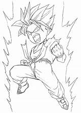 Trunks Kid Pages Dbz Colouring Coloring Dragon Ball Para Coloriage Colouri Print sketch template