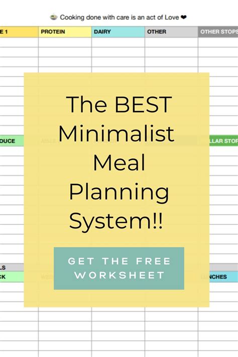 simplest meal planning  minimalist meal planning system