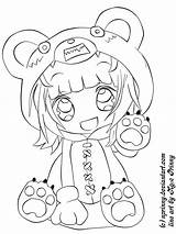 Anime Coloring Animals Pages Cute Animal Getcolorings Printable Chibi Color sketch template