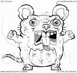 Rat Angry Ugly Cartoon Coloring Clipart Outlined Vector Cory Thoman Transparent Regarding Notes Clipartof sketch template